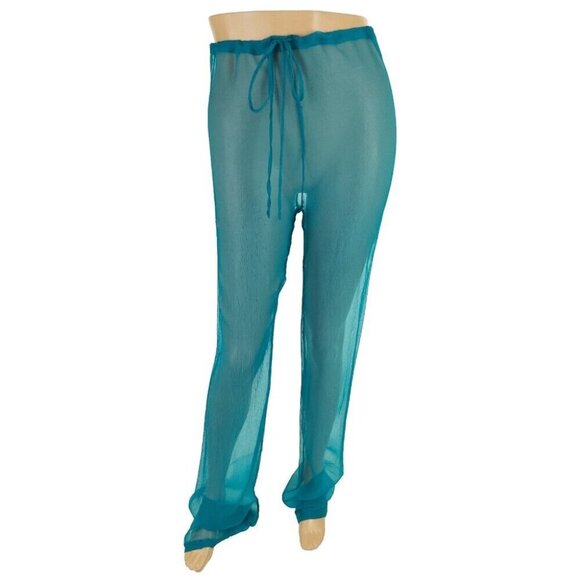 Dries Van Noten Silk Pacha Trousers Size 40 US 8 Womens Green Pants $595 - Picture 3 of 13